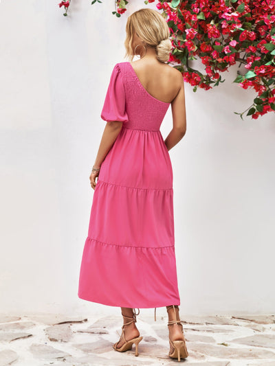 Smocked One - Shoulder Midi Dress - Your Second Look