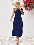 Smocked One - Shoulder Midi Dress - Your Second Look