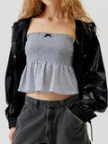 Smocked Peplum Tube Top - Your Second Look
