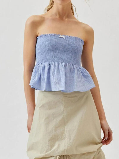 Smocked Peplum Tube Top - Your Second Look