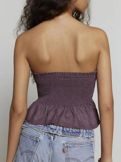 Smocked Peplum Tube Top - Your Second Look