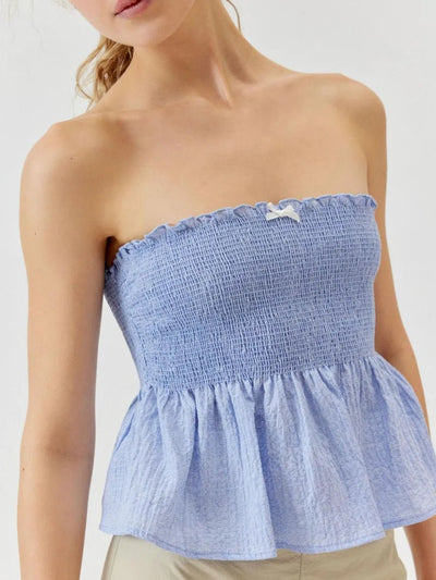 Smocked Peplum Tube Top - Your Second Look