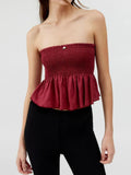 Smocked Peplum Tube Top - Your Second Look