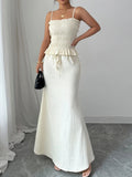 Smocked Ruffled Hem Cami and Maxi Skirt Set - Your Second Look