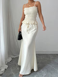 Smocked Ruffled Hem Cami and Maxi Skirt Set - Your Second Look