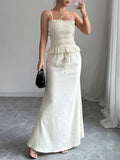 Smocked Ruffled Hem Cami and Maxi Skirt Set - Your Second Look