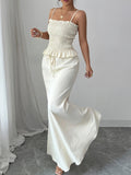 Smocked Ruffled Hem Cami and Maxi Skirt Set - Your Second Look