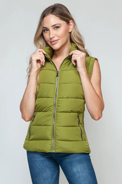 Snobbish Zip Up Turtleneck Vest with Pockets - Your Second Look