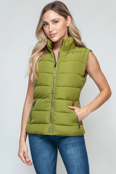 Snobbish Zip Up Turtleneck Vest with Pockets - Your Second Look