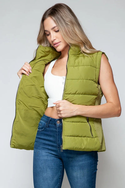 Snobbish Zip Up Turtleneck Vest with Pockets - Your Second Look