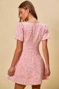 SO ME Floral Jacquard Fit And Flare Daily Mini Dress - Your Second Look