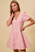 SO ME Floral Jacquard Fit And Flare Daily Mini Dress - Your Second Look