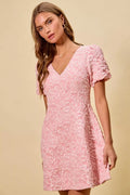 SO ME Floral Jacquard Fit And Flare Daily Mini Dress - Your Second Look