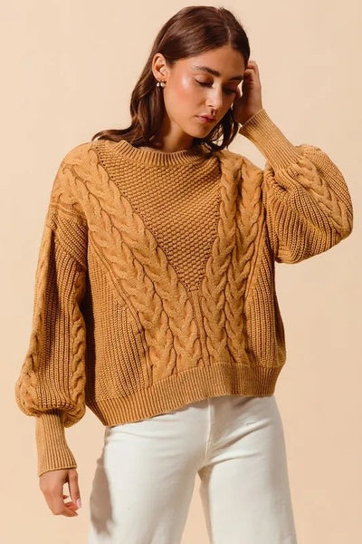 So Me Loose Fit Textured Cable Sweater - Your Second Look
