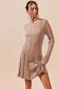 SO ME Ribbed Long Sleeve Mini Sweater Dress - Your Second Look