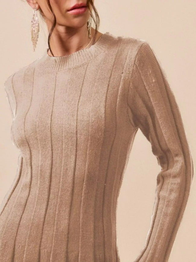 SO ME Ribbed Long Sleeve Mini Sweater Dress - Your Second Look