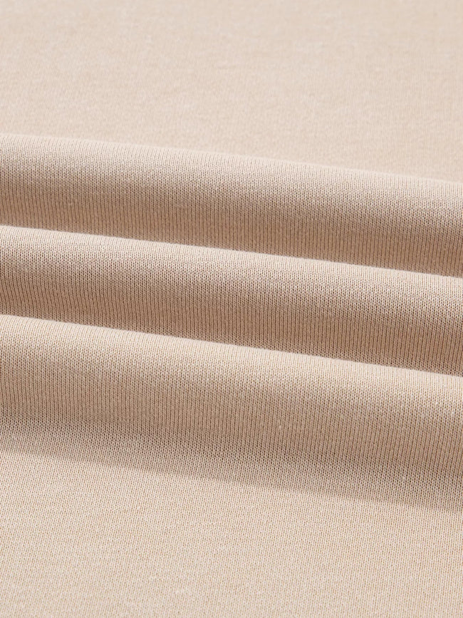Solid Color Oversize Slit Sweatshirt and Ribbed Leggings 2pcs Set - Your Second Look