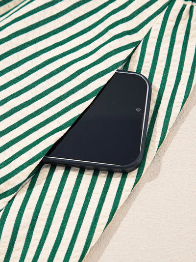 Stripe Cinched High Waist Midi Dress - Your Second Look