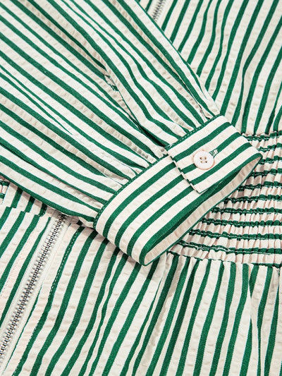 Stripe Cinched High Waist Midi Dress - Your Second Look