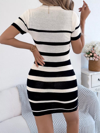 Striped Bodycon Knit Mini Dress - Your Second Look