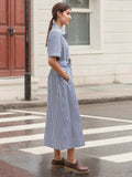 Striped Button Front Shirt Dress - Your Second Look