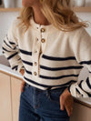 Striped Button - Front Sweater - Your Second Look