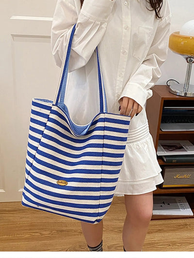 Striped Canvas Tote Bag - Your Second Look
