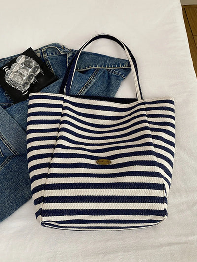 Striped Canvas Tote Bag - Your Second Look