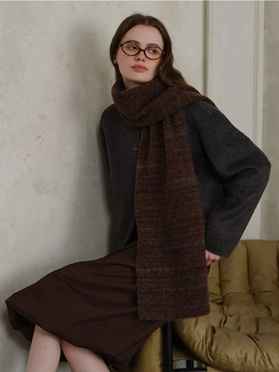 Striped Detail Knit Scarf - Your Second Look