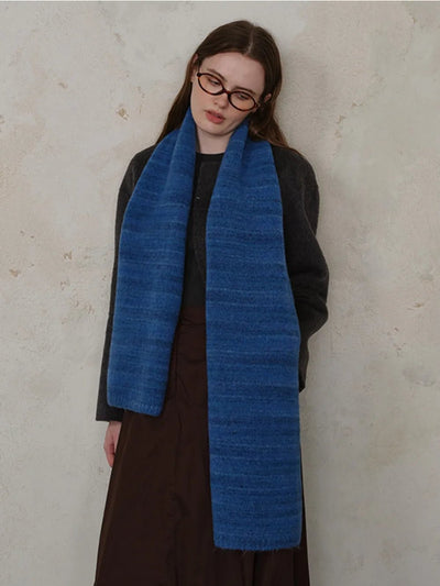 Striped Detail Knit Scarf - Your Second Look