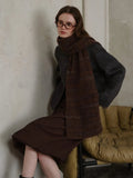 Striped Detail Knit Scarf - Your Second Look