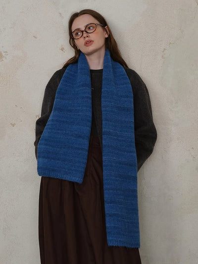 Striped Detail Knit Scarf - Your Second Look