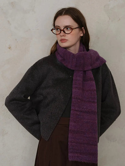Striped Detail Knit Scarf - Your Second Look