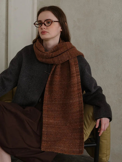 Striped Detail Knit Scarf - Your Second Look
