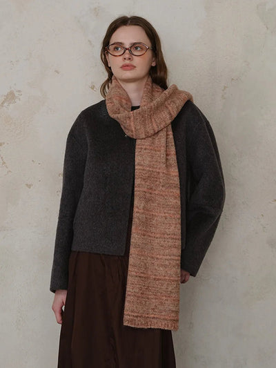 Striped Detail Knit Scarf - Your Second Look