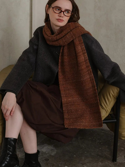 Striped Detail Knit Scarf - Your Second Look