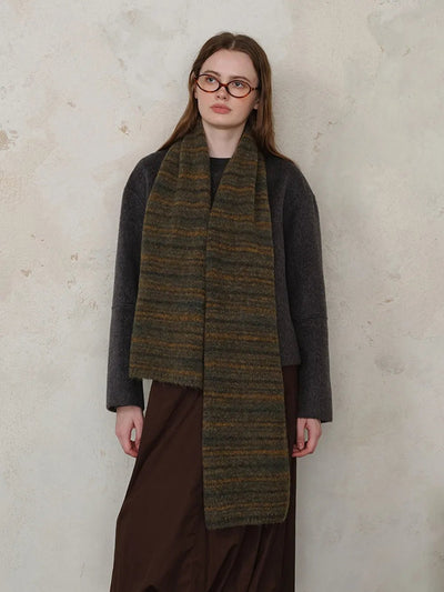 Striped Detail Knit Scarf - Your Second Look