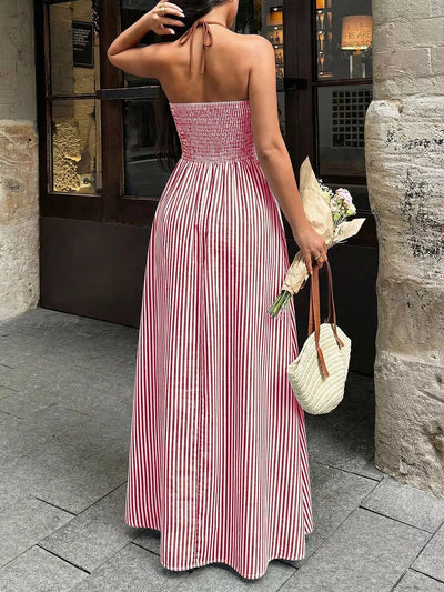 Striped Halter Neck Maxi Dress - Your Second Look