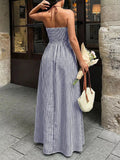 Striped Halter Neck Maxi Dress - Your Second Look