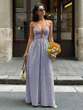 Striped Halter Neck Maxi Dress - Your Second Look