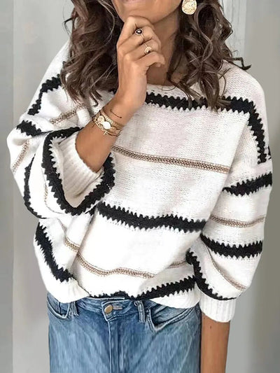 Striped Round Neck Sweater - Your Second Look