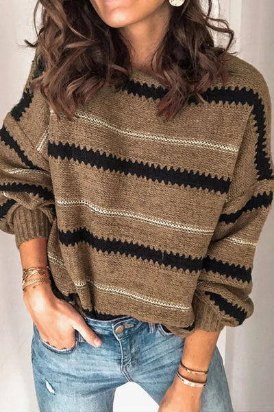Striped Round Neck Sweater - Your Second Look