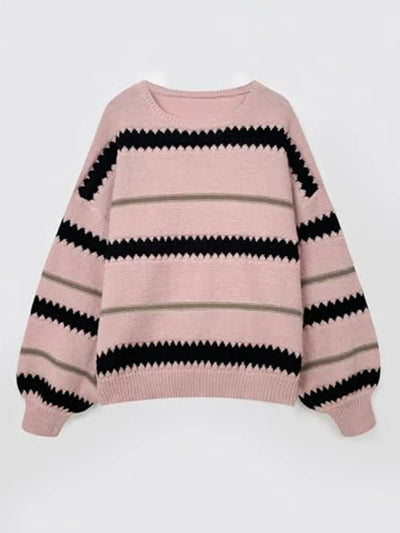 Striped Round Neck Sweater - Your Second Look