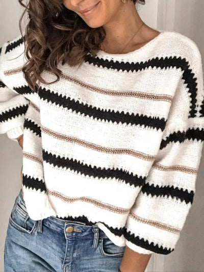 Striped Round Neck Sweater - Your Second Look
