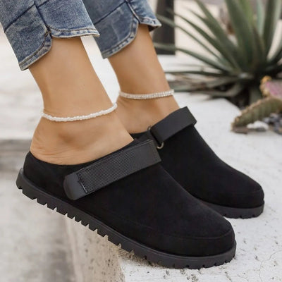 Suede Slip - On Mule Loafers with Adjustable Strap - Your Second Look