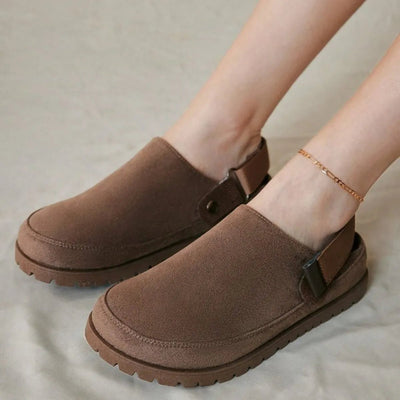 Suede Slip - On Mule Loafers with Adjustable Strap - Your Second Look