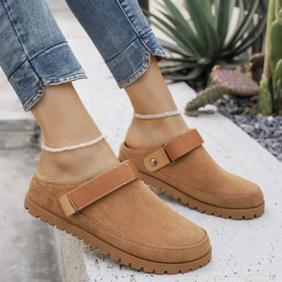 Suede Slip - On Mule Loafers with Adjustable Strap - Your Second Look