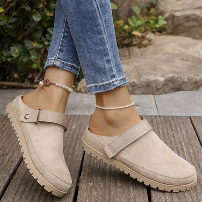 Suede Slip - On Mule Loafers with Adjustable Strap - Your Second Look