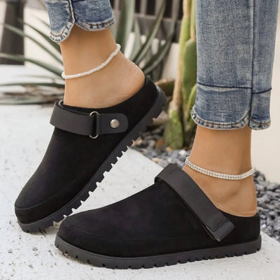 Suede Slip - On Mule Loafers with Adjustable Strap - Your Second Look