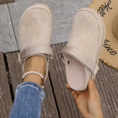 Suede Slip - On Mule Loafers with Adjustable Strap - Your Second Look